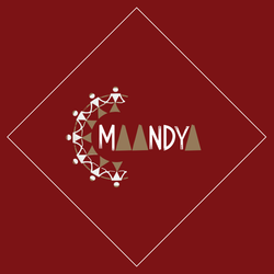 Logo with 'MANDY' text on a red background