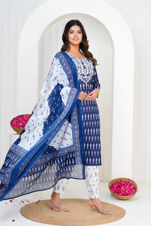 Women Printed Kurta Pant Set with Dupatta | Ethnic Wear